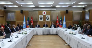 Turkish, Ethiopian and Somali delegations attend the first round of discussions in Ankara, Feb. 18, 2025. (Handout)