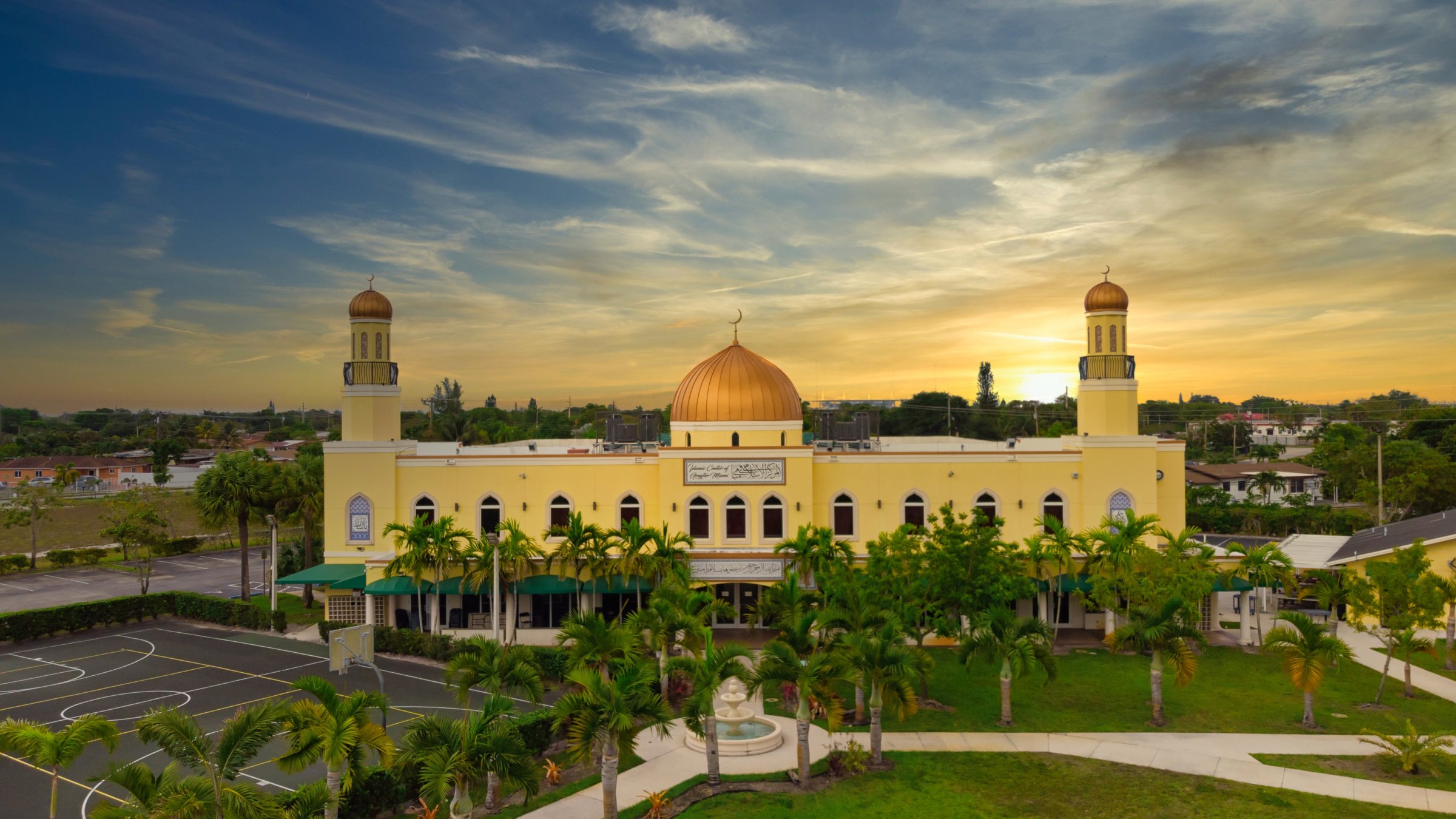 The Islamic Center of Greater Miami-Masjid Miami Gardens building at sunset, Florida, U.S., April 25, 2020. (Shutterstock Photo)