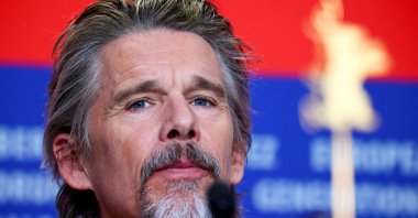Cast member Ethan Hawke attends a news conference to promote the film &quot;Blue Moon&quot; at the 75th Berlinale International Film Festival, Berlin, Germany, Feb. 18, 2025. (Reuters Photo)