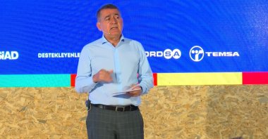 This file photo shows Orhan Turan, chair of the Turkish Industry and Business Association (TÜSIAD) speaking during an event. (DHA Photo)