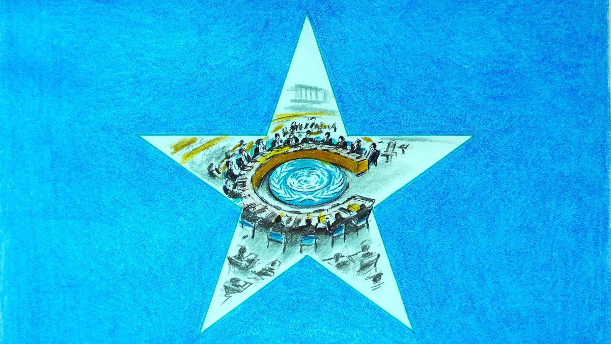 "Somalia was elected to serve on the U.N. Security Council as a non-permanent member for the second time since independence in 1960 and assumed its seat on Jan. 1, 2025." (Illustration by Erhan Yalvaç)