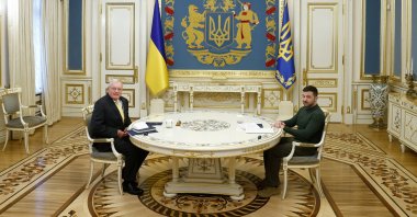U.S. Special Envoy to Ukraine and Russia Keith Kellogg meets with Ukrainian President Volodymyr Zelenskyy in Kyiv, Ukraine, Feb. 20, 2025. (Reuters Photo)
