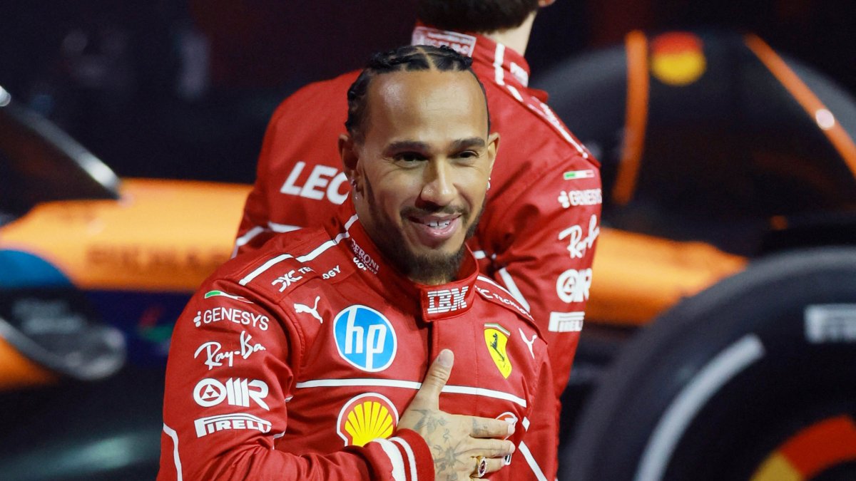 Ferrari&#039;s Lewis Hamilton during the F1 75 Live season launch at the O2, London, U.K., Feb. 18, 2025. (Reuters Photo) 