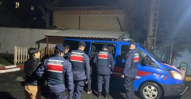 Gendarmerie detain a suspected migrant smuggler and catch three irregular migrants, in northwestern Tekirdağ province, Türkiye, Feb. 20, 2025. (AA Photo)