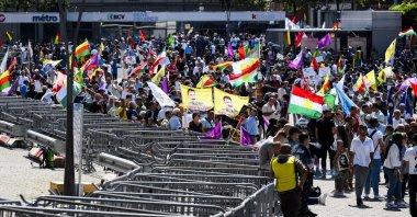 PKK terrorist sympathizers rally in Lausanne, Switzerland, July 22, 2023. (EPA File Photo)