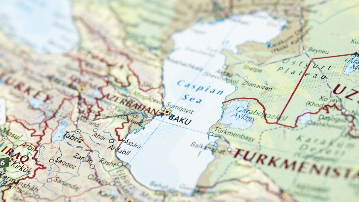 A map of the Caspian Sea and nearby countries. (Getty Images Photo)