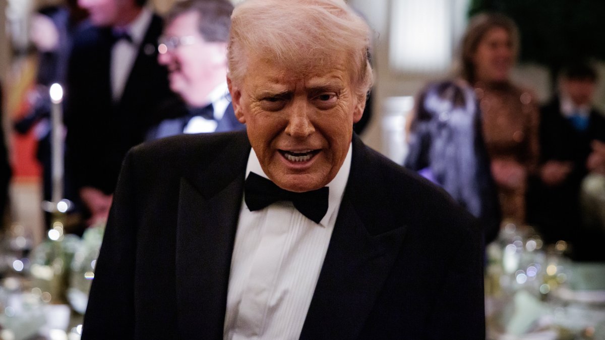 U.S. President Donald Trump answers questions during an event at the White House, in Washington, D.C., U.S., Feb. 22, 2025. (EPA Photo)