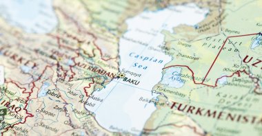 A map of the Caspian Sea and nearby countries. (Getty Images Photo)