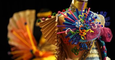 An art piece is displayed at an exhibition by Türkiye’s State Theaters (DT), in Ankara, Türkiye, Feb. 21, 2025. (AA Photo)