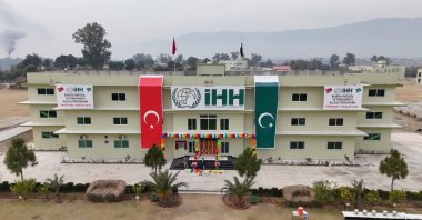 Aerial view of the Bursa Inegöl Orphanage in the Haripur Education Complex, Haripur, Pakistan, Feb. 23, 2025. (DHA Photo)
