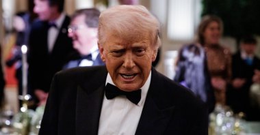 U.S. President Donald Trump answers questions during an event at the White House, in Washington, D.C., U.S., Feb. 22, 2025. (EPA Photo)