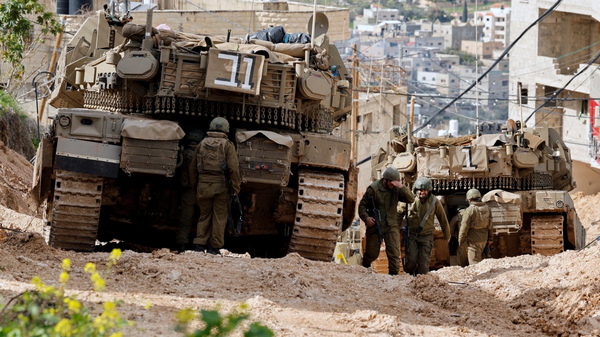 Israeli soldiers take part in an operation in Jenin, in the Israeli-occupied West Bank, Feb. 24, 2025. (Reuters Photo)