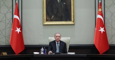 President Recep Tayyip Erdoğan chairs a cabinet meeting in the capital Ankara, Feb. 24, 2025. (AA Photo)