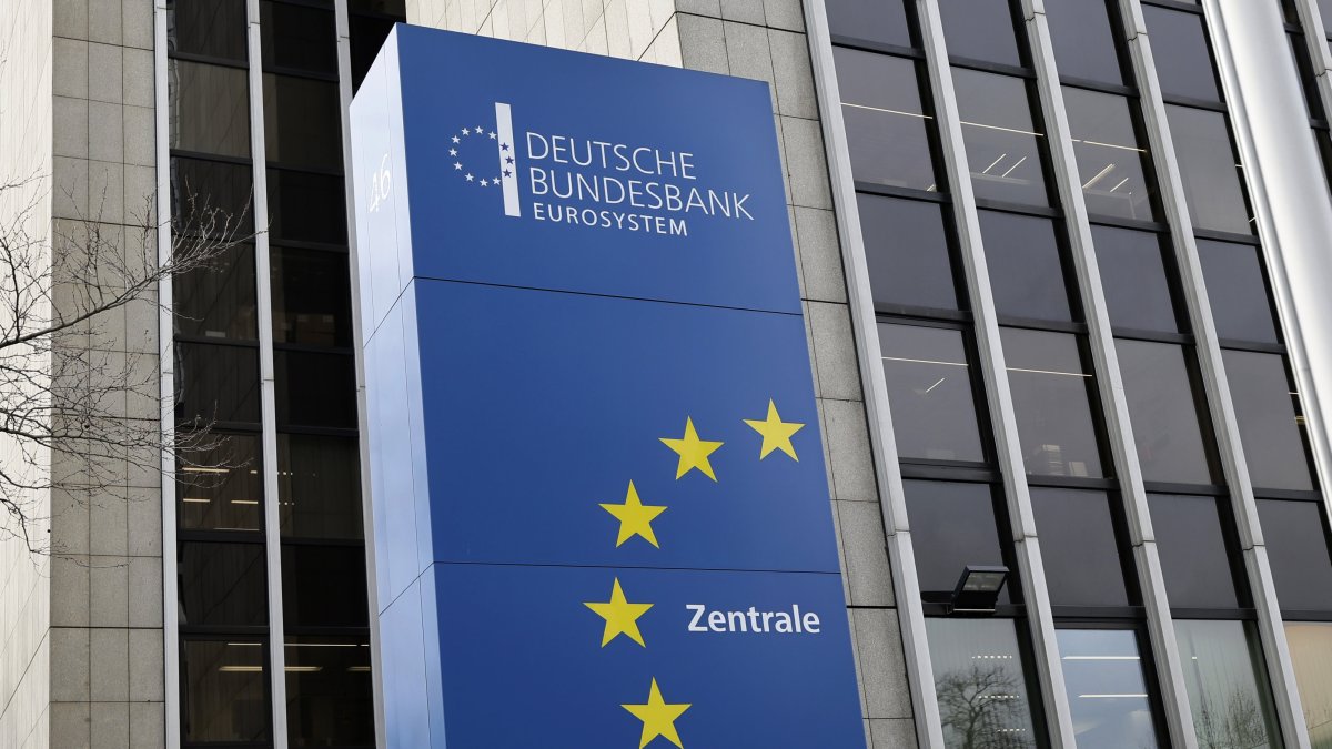 An exterior view of the Bundesbank office tower in Frankfurt am Main, Germany, Feb. 25, 2025. (EPA Photo)