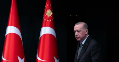 President Recep Tayyip Erdoğan following a Cabinet meeting, Ankara, Türkiye, Feb. 24, 2025. (AA Photo)