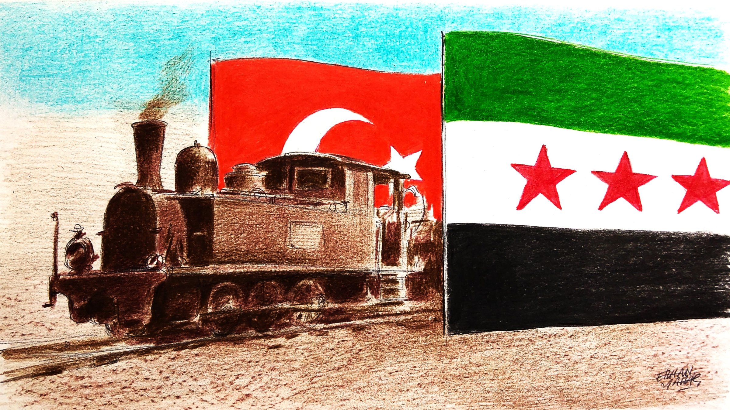 "Türkiye’s involvement in Syria extends beyond rebuilding efforts – it reflects a comprehensive approach to fostering long-term regional stability and cultural integration." (Illustration by Erhan Yalvaç)