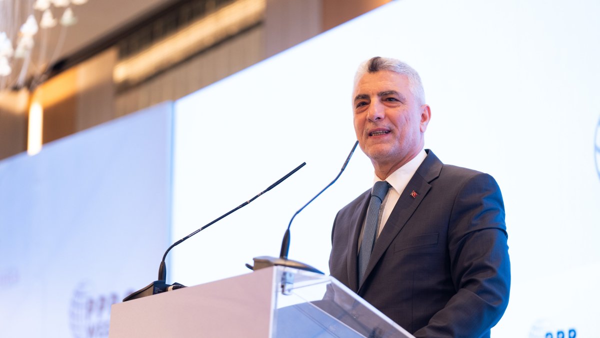 Trade Minister Ömer Bolat speaks at a conference in Istanbul, Feb. 25, 2025. (AA Photo)