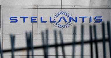 The logo of Stellantis is seen on the company&#039;s building in Poissy, near Paris, France, Feb. 26, 2025. (Reuters Photo)