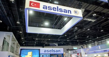 The booth of Turkish defense firm Aselsan during the IDEX and NAVDEX 2025 fair, Abu Dhabi, UAE, Feb. 17, 2025. (AA Photo)