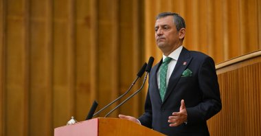 Republican People’s Party (CHP) leader Özgür Özel speaks at the parliamentary group meeting of his party, Ankara, Türkiye, Feb. 25, 2025. (AA Photo)