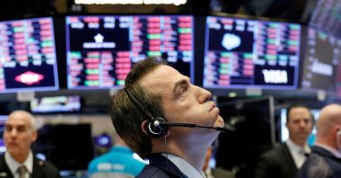 A trader works on the floor of the New York Stock Exchange shortly before the closing bell as the market takes a significant dip, New York, U.S., Feb. 25, 2020. (Reuters Photo)