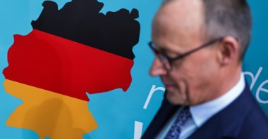 Christian Democratic Union (CDU) Chairperson Friedrich Merz attends a news conference after a party leadership meeting at its headquarters, Berlin, Germany, Feb. 24, 2025. (EPA Photo)