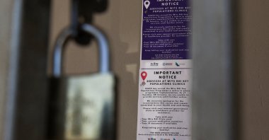 A notice outside a clinic states that Wits RHI Key Population Programme is unable to provide services until further notice following a USAID notification to pause the program, Cape Town, South Africa, Jan. 28, 2025. (Reuters Photo)