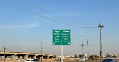Street signs displaying Arabic, Kurdish, English and Turkish, Salahaddin, Iraq, Feb. 27, 2025. (AA Photo)