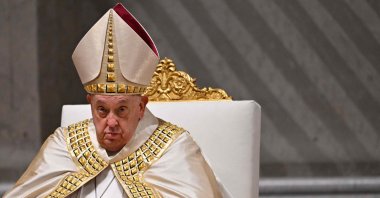 Pope Francis leads a mass during the first Vespers and the Te Deum prayer as part of the New Year's celebrations in Saint Peter's Basilica, at the Vatican, Dec. 31, 2024. (AFP File Photo)