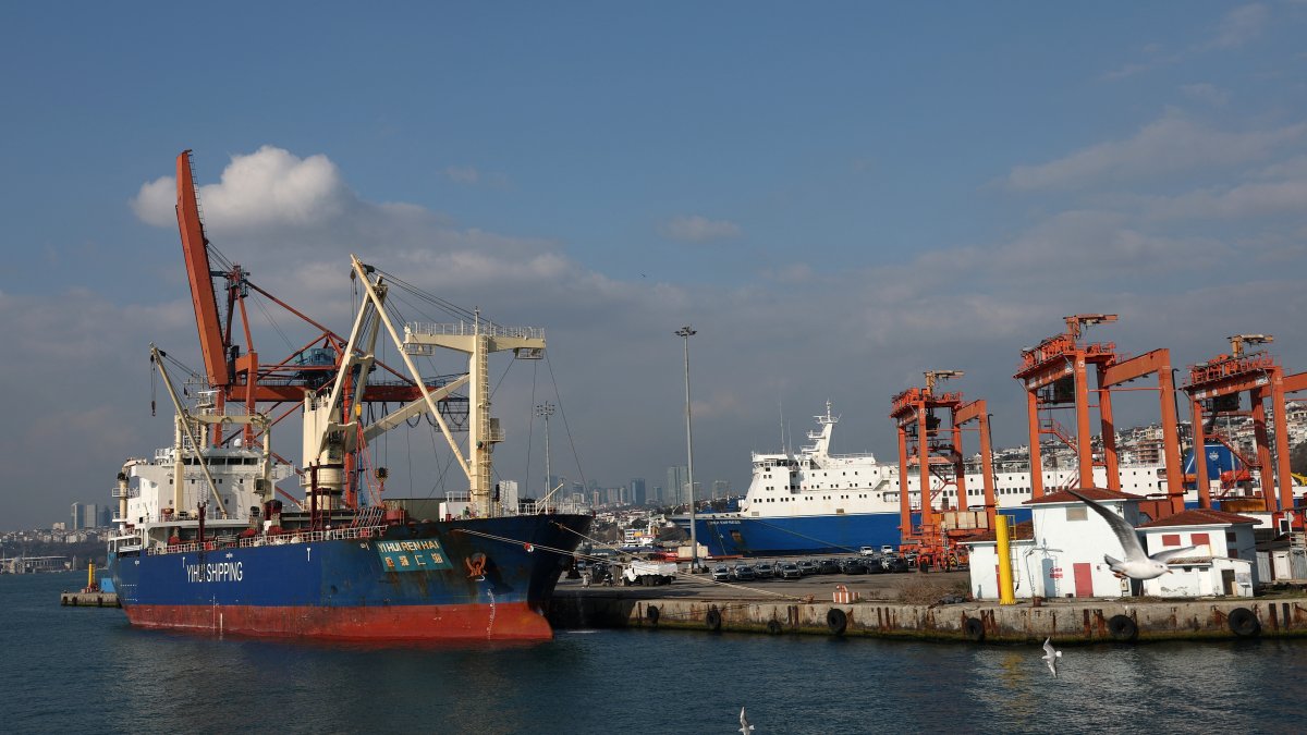 Hong Kong-flagged cargo ship Yi Hui Ren Hai is moored at Haydarpasa Port, Istanbul, Türkiye, Feb. 13, 2025. (Reuters Photo)