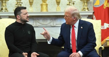 U.S. President Donald Trump and Ukrainian President Volodymyr Zelenskyy meet in the Oval Office of the White House, Washington, U.S., Feb. 28, 2025. (AFP Photo)