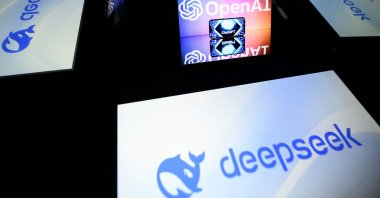 Screens displaying the logo of DeepSeek, a Chinese artificial intelligence company that develops open-source large language models, and the logo of OpenAI&#039;s artificial intelligence chatbot ChatGPT, Toulouse, France, Jan. 29, 2025. (AFP Photo)