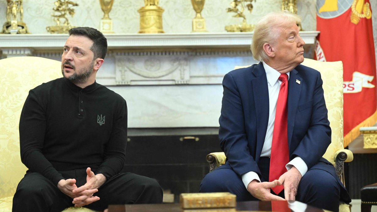 U.S. President Donald Trump (R) and Ukrainian President Volodymyr Zelensky meet in the Oval Office of the White House, Washington, U.S., Feb. 28, 2025. (AFP Photo)