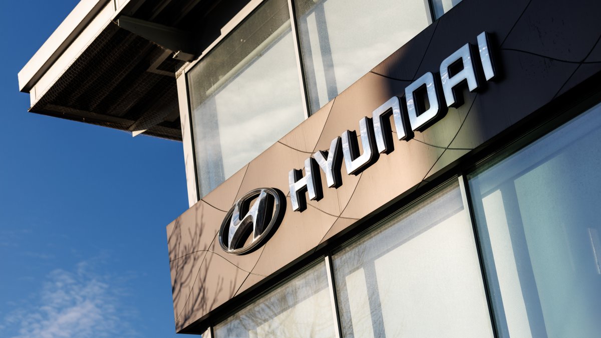 The brand logo of the Hyundai Motor Company can be seen at a branch of the company, Munich, Germany, Jan. 14, 2025. (Reuters Photo)