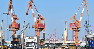 A view of Liangang Dagu port is seen at the Binhai economic area in the municipality of Tianjin, China, Feb. 5, 2025. (AFP Photo)