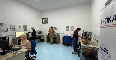 The renovated computer room at the Tamar Sinar Harapan Ziyad Zolkefli Cheras Care Home, Cheras, Malaysia, March 3, 2025. (AA Photo)
