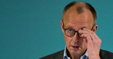 Friedrich Merz, Christian Democratic Union (CDU) party leader and chancellor-in-waiting, speaks while campaigning for the upcoming state election, Hamburg, Germany, Feb. 28, 2025. (Reuters Photo)