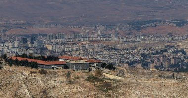 An aerial photo shows one of the bases of the Fourth Division, on the outskirts of Damascus, Syria, Dec. 26, 2024. (AFP Photo)