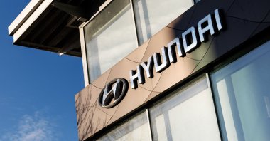 The brand logo of the Hyundai Motor Company can be seen at a branch of the company, Munich, Germany, Jan. 14, 2025. (Reuters Photo)