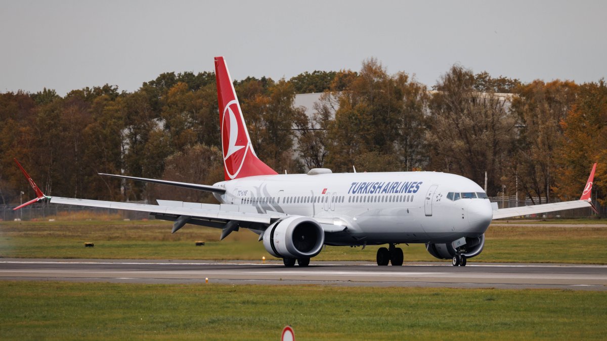 Boeing 737 Max 9 of Turkish Airlines (THY) is seen landing at Hamburg Airport, Hamburg, Germany, Oct. 20, 2024. (Reuters Photo)