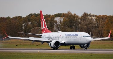 Boeing 737 Max 9 of Turkish Airlines (THY) is seen landing at Hamburg Airport, Hamburg, Germany, Oct. 20, 2024. (Reuters Photo)