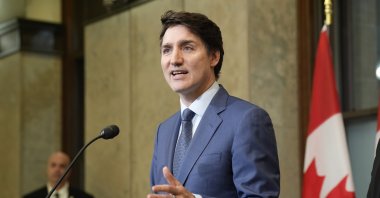Prime Minister Justin Trudeau holds a news conference on imposed U.S. tariffs in Ottawa on Tuesday, March 4, 2025. (AP Photo)