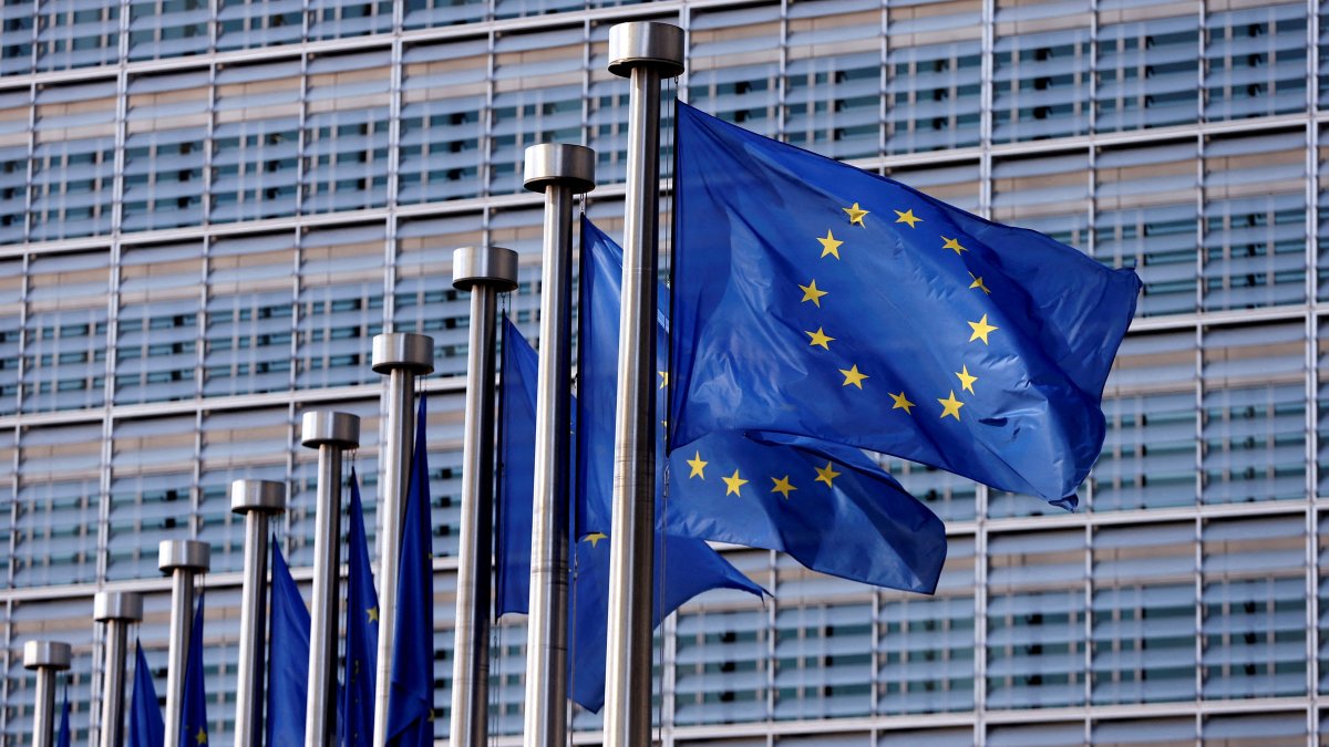 European Union flags flutter outside the European Commission headquarters, Brussels, Belgium, April 20, 2016. (Reuters Photo)
