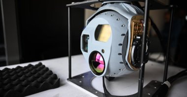 A gimbal developed by a Turkish defense company, Asisguard, to empower UAVs is seen at an undisclosed location, Türkiye, March 4, 2025. (AA Photo)