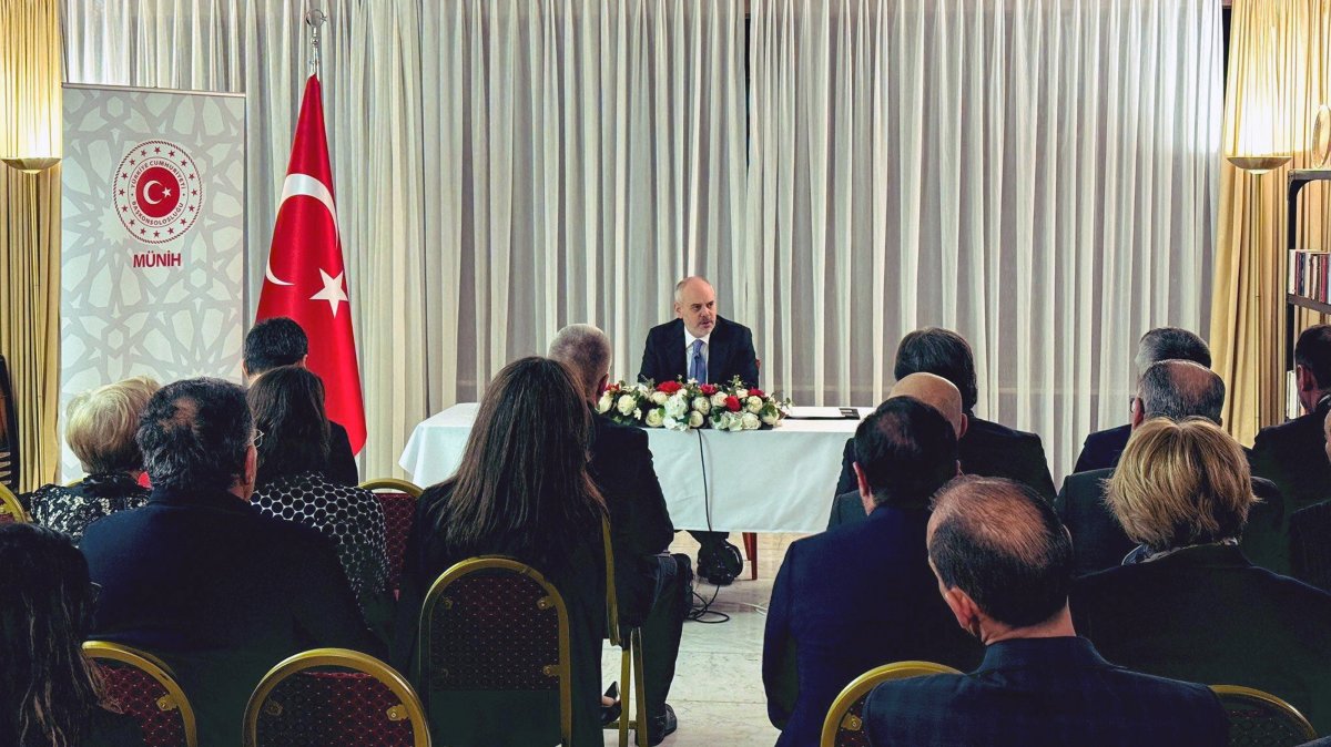 Chief foreign policy and security adviser Ambassador Akif Çağatay Kılıç speaks a meeting in Munich, Germany, Feb. 14, 2025. (AA Photo)
