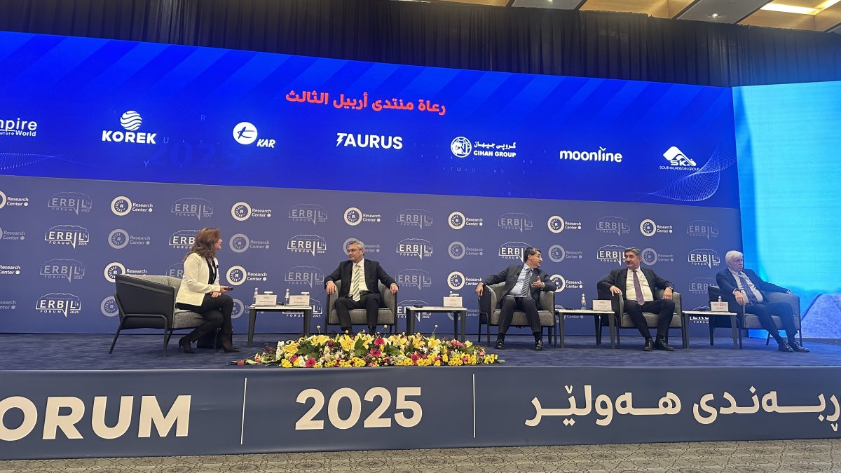 Turkish officials are seen during a session at the Erbil Forum in northern Iraq&#039;s Kurdistan Regional Government (KRG), Irbil, Iraq, Feb.28, 2025 (Photo by Dilara Aslan)