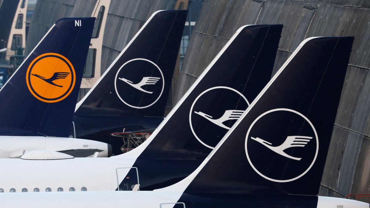 Lufthansa planes parked at Frankfurt Airport, Germany, March 7, 2024. (Reuters Photo)