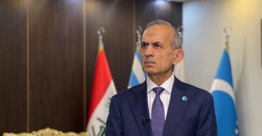 Iraqi Turkmen Front President Hasan Turan speaks in an interview, Kirkuk, Iraq, April 26, 2024. (AA Photo)