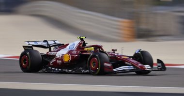 Ferrari&#039;s Lewis Hamilton during pre-season testing at the Bahrain International Circuit, Sakhir, Bahrain, Feb. 28, 2025. (Reuters Photo)