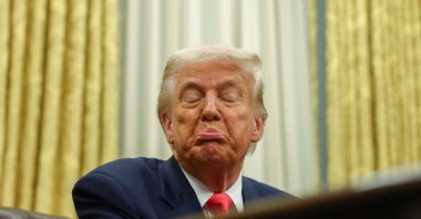 U.S. President Donald Trump reacts in the Oval Office, at the White House, Washington, U.S., March 6, 2025. (Reuters Photo)